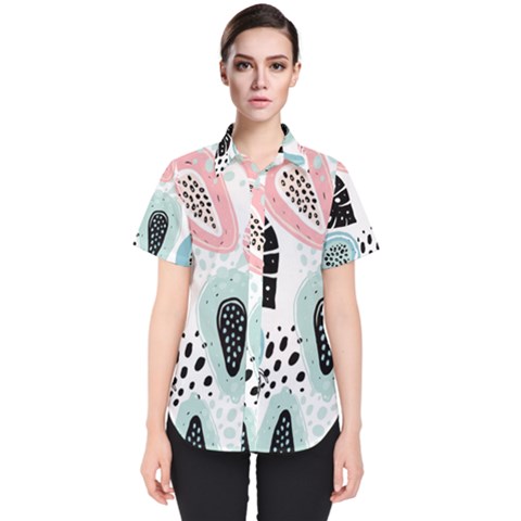 Seamless Pattern With Fruits Women s Short Sleeve Shirt by Nexatart