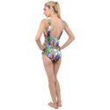 Graffiti Characters Seamless Patternm Cross Front Low Back Swimsuit View2