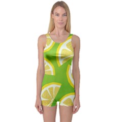 Lemon Fruit Healthy Fruits Food One Piece Boyleg Swimsuit by Nexatart