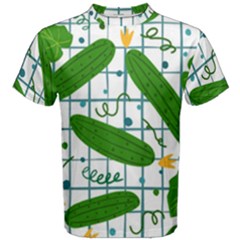 Seamless Pattern With Cucumber Men s Cotton Tee by Nexatart