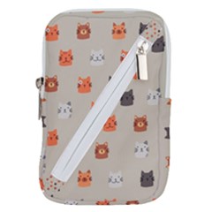 Cat Faces Pattern Belt Pouch Bag (small) by Nexatart