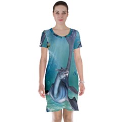 Awesome Seadragon Short Sleeve Nightdress by FantasyWorld7