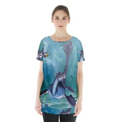 Awesome Seadragon Skirt Hem Sports Top by FantasyWorld7