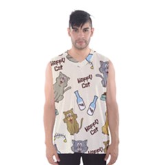 Happy Cats Pattern Background Men s Basketball Tank Top by Vaneshart