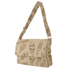 Ice Cream Vintage Pattern Full Print Messenger Bag (l) by Vaneshart