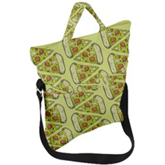 Pizza Fast Food Pattern Seamles Design Background Fold Over Handle Tote Bag by Vaneshart