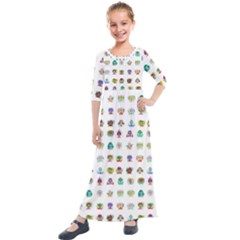 All The Aliens Teeny Kids  Quarter Sleeve Maxi Dress by ArtByAng