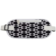 Black And White Triangles Rounded Waist Pouch by Sparkle