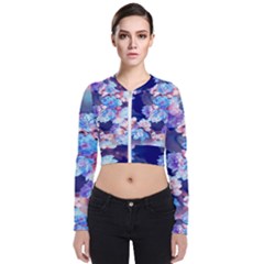 Flowers Long Sleeve Zip Up Bomber Jacket by Sparkle