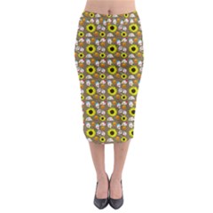 Hawaii Ghost Beige Midi Pencil Skirt by snowwhitegirl