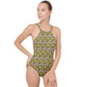 Hawaii Ghost Beige High Neck One Piece Swimsuit View1