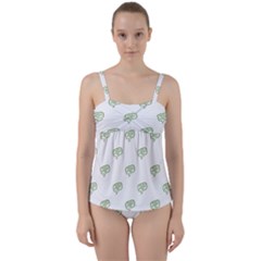 Happy St Patricks Day Symbol Motif Pattern Twist Front Tankini Set by dflcprintsclothing