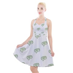 Happy St Patricks Day Symbol Motif Pattern Halter Party Swing Dress  by dflcprintsclothing