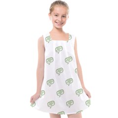 Happy St Patricks Day Symbol Motif Pattern Kids  Cross Back Dress by dflcprintsclothing