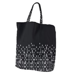 Black And White Matrix Patterned Design Giant Grocery Tote by dflcprintsclothing