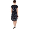 Black And White Matrix Patterned Design Cap Sleeve Midi Dress View2