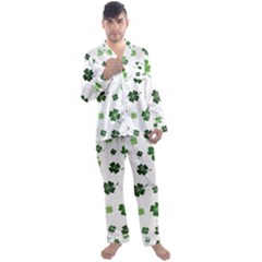 St Patricks Day Pattern Men s Satin Pajamas Long Pants Set by Valentinaart