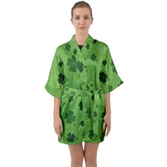 St Patricks Day Half Sleeve Satin Kimono  by Valentinaart