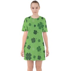 St Patricks Day Sixties Short Sleeve Mini Dress by Valentinaart