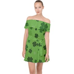 St Patricks Day Off Shoulder Chiffon Dress by Valentinaart