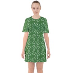 St Patricks Day Sixties Short Sleeve Mini Dress by Valentinaart