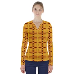 Digital Illusion V-neck Long Sleeve Top by Sparkle