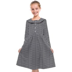 Black And White Triangles Kids  Midi Sailor Dress