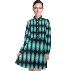 Mandala Pattern Long Sleeve Chiffon Shirt Dress by Sparkle