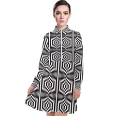 Mandala Pattern Long Sleeve Chiffon Shirt Dress by Sparkle