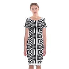 Optical Illusion Classic Short Sleeve Midi Dress by Sparkle