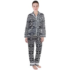 Optical Illusion Satin Long Sleeve Pyjamas Set by Sparkle