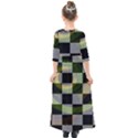 Digital Checkboard Kids  Quarter Sleeve Maxi Dress View2