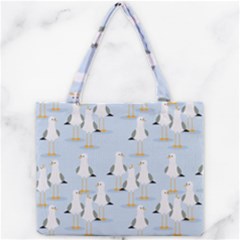 Cute Seagulls Seamless Pattern Light Blue Background Mini Tote Bag by Wegoenart