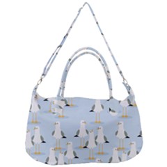 Cute Seagulls Seamless Pattern Light Blue Background Removal Strap Handbag by Wegoenart