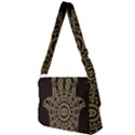 Hamsa Hand Drawn Symbol With Flower Decorative Pattern Full Print Messenger Bag (L) View2