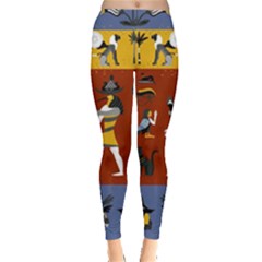 Ancient Egyptian Religion Seamless Pattern Leggings  by Wegoenart