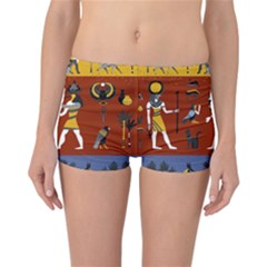 Ancient Egyptian Religion Seamless Pattern Reversible Boyleg Bikini Bottoms by Wegoenart