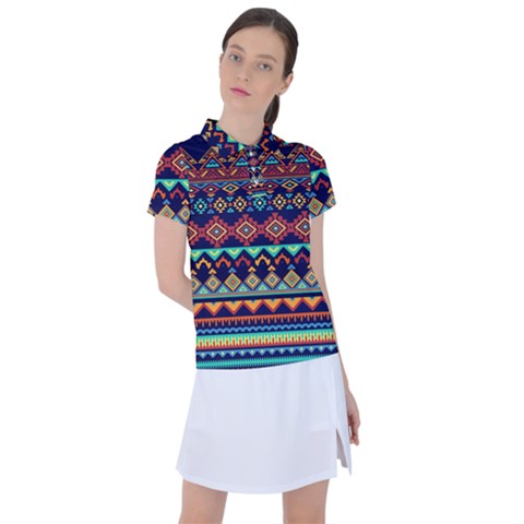 Pattern Tribal Style Women s Polo Tee by Wegoenart