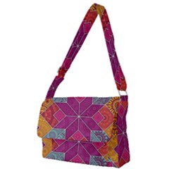 Ethnic Floral Mosaic Pattern Full Print Messenger Bag (l) by Wegoenart