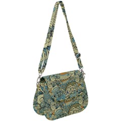 Light Colors Ethnic Decorative Pattern Batik Saddle Handbag by Wegoenart