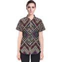 Zentangle Style Geometric Ornament Pattern Women s Short Sleeve Shirt View1