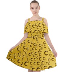 Beer Bubbles Cut Out Shoulders Chiffon Dress by Wegoenart