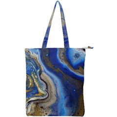 Peinture Acrylique Bleu Double Zip Up Tote Bag by kcreatif