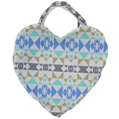 Multicolored Geometric Pattern Giant Heart Shaped Tote by dflcprintsclothing