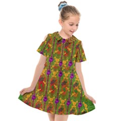 Sakura Blossoms Popart Kids  Short Sleeve Shirt Dress by pepitasart