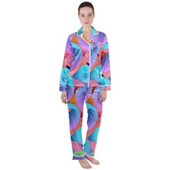 3d Color Swings Satin Long Sleeve Pyjamas Set by Sparkle