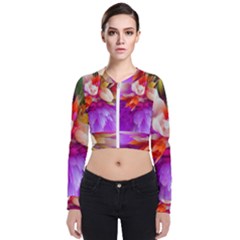 Poppy Flower Long Sleeve Zip Up Bomber Jacket by Sparkle