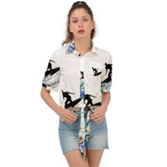 Nature Surfing Tie Front Shirt  by Sparkle