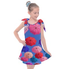 Rainbow Umbrella Kids  Tie Up Tunic Dress by Sparkle