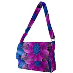 Fractal Flower Full Print Messenger Bag (s) by Sparkle